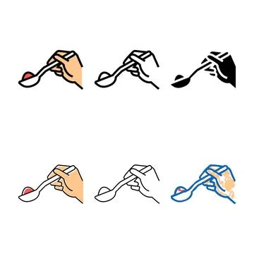 Spice on variants spoon color icon vector Stock Illustration