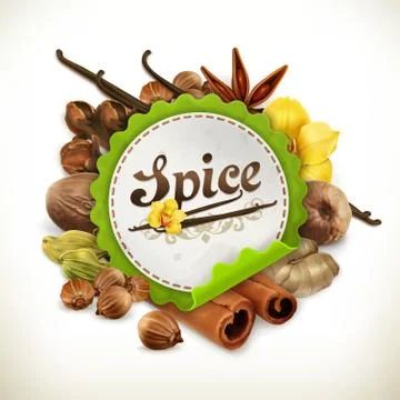 Spice, vector label Stock Illustration