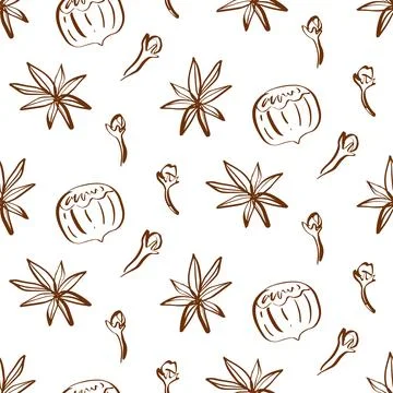 Spice Vector seamless pattern Stock Illustration