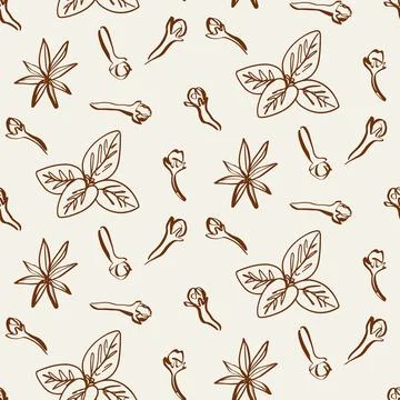 Spice Vector seamless pattern 스톡 일러스트