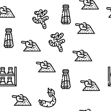 Spice Vegetable Food Vector Seamless Pattern Stock Illustration