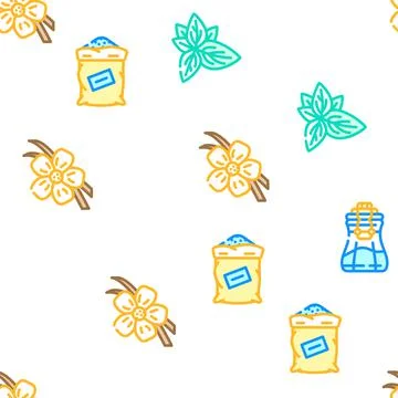 Spice Vegetable Food Vector Seamless Pattern Stock Illustration