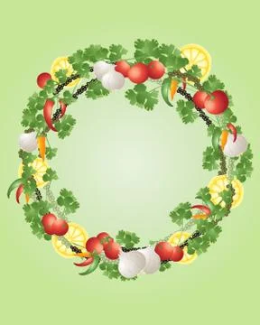 Spice wreath Stock Illustration