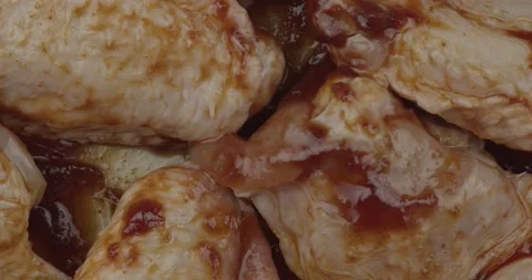 Spiced chicken wings closeup rotating Stock Footage 150882452