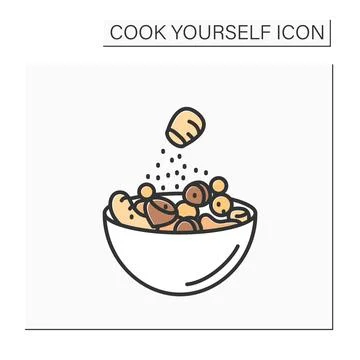 Spiced nuts color icon Stock Illustration