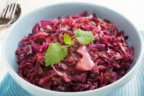 Spiced red cabbage with apple Stock Photos