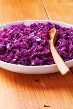 Spiced red cabbage with apple Stock Photos
