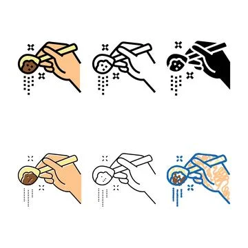 Spices add color icon variations vector Stock Illustration