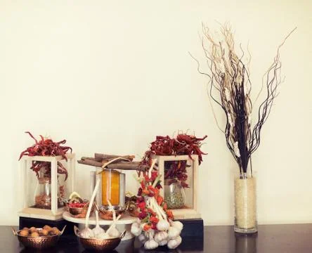 Spices and Garlic Composition Stock Photos