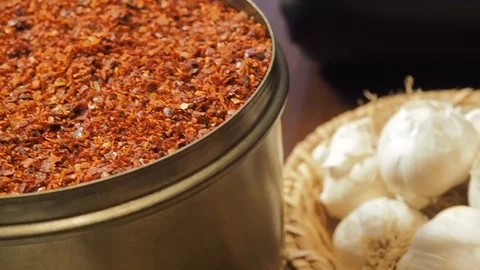 Spices and garlic Video stock 107807928