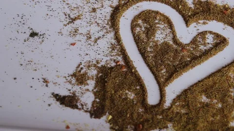 Spices And Heart Stock Footage 73951291