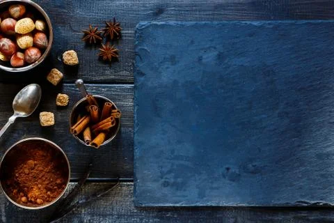 Spices and nuts Stock Photos