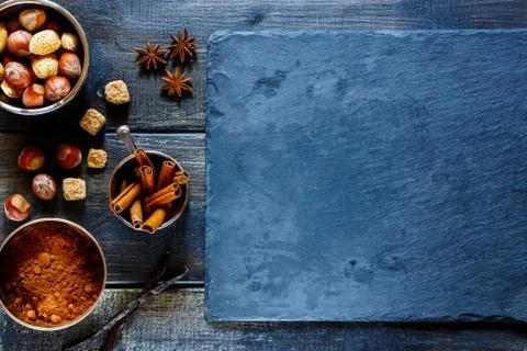 Spices and nuts Stock Photos