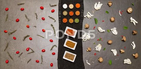 Spices and vegetable for healthy and cooking. Stock Photos