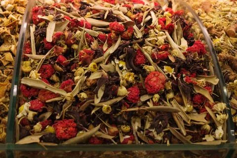 Spices are in the store, multi-colored texture Stock Photos
