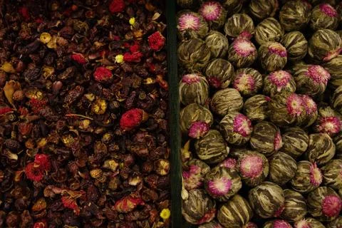 Spices are in the store, multi-colored texture Stock Photos