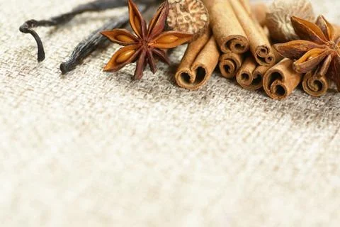 Spices background Stock Photos