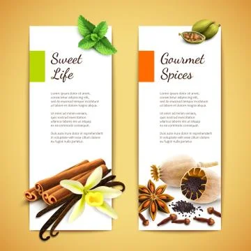 Spices banners vertical Stock Illustration