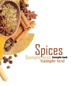 Spices border Stock Illustration