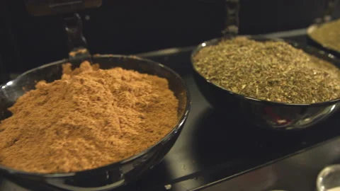 Spices in bowls. Видео 100715880