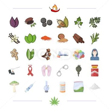Spices, business, hobbies and other web icon in cartoon style.sore, addiction Stock Illustration