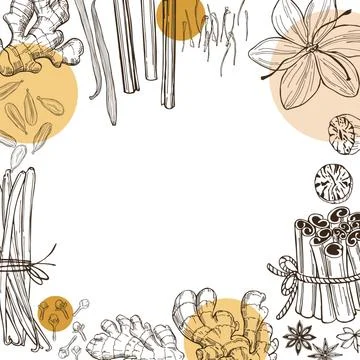 Spices for dessert, and baking. Stock Illustration