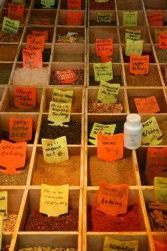 Spices on display Foto stock