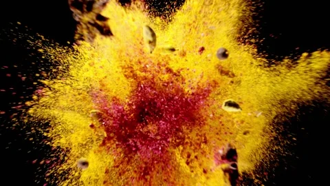 Spices explosion on black background Stock Footage 130901186