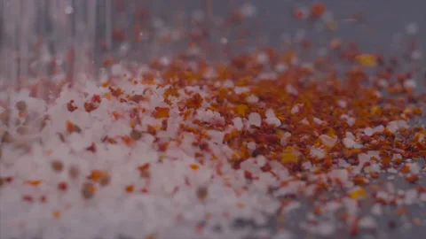 Spices fall down, closeup spices Video stock 143120857