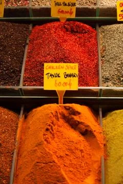 Spices in Grand Bazaar Stock Photos