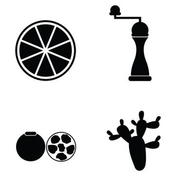 Spices icon set Stock Illustration