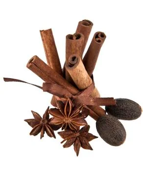 Spices isolated on white background Stock Photos