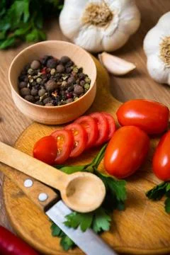 Spices, a mixture of colored peppers Stock Photos