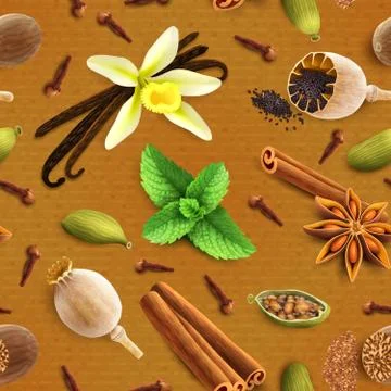 Spices seamless pattern Stock Illustration