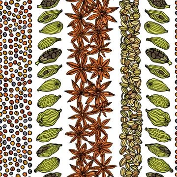 Spices seamless pattern Stock Illustration