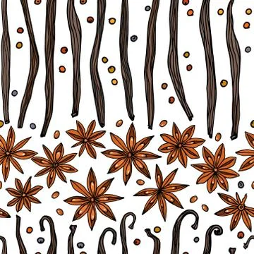 Spices seamless pattern Stock Illustration