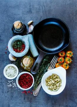 Spices selection background Stock Photos