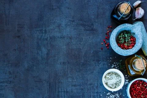 Spices selection background Stock Photos