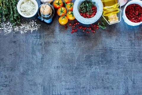 Spices selection background Stock Photos