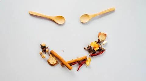 Spices separately on white background Stock-Fotos