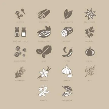 Spices Set, Vector Illustration Illustrazione stock