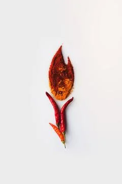 Spices in shape of fire Stock Photos