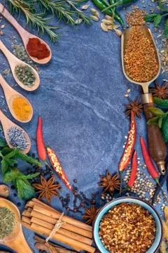Spices - Space for Text Stock Photos