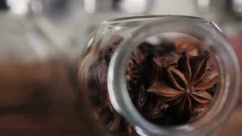 Spices star anise close-up, Middle eastern and arabian culture. Seasoning and Stock Footage 186282054
