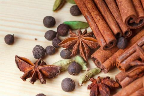 Spices on the table Stock Photos