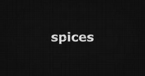 SPICES text on board Stock-Illustration