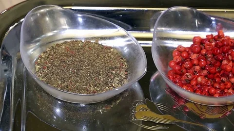 Spices on the tray Stock Footage 97586920