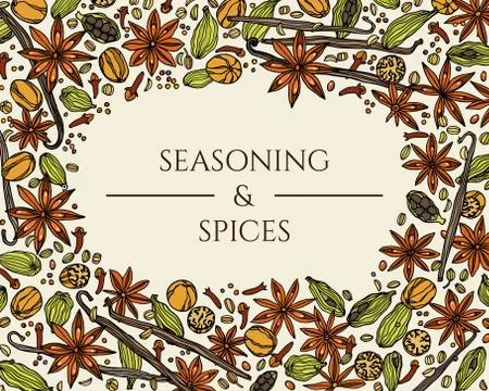 Spices vector card Stock Illustration
