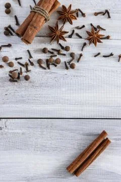 Spices on white background Foto stock