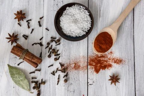 Spices on white background 写真素材